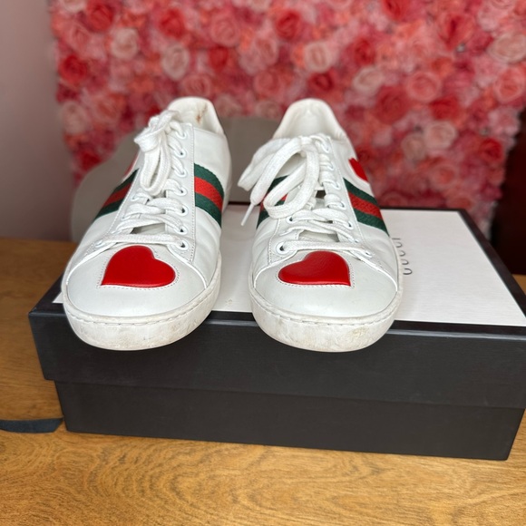 Gucci web stripe sneakers with hearts size 38.5 - Picture 4 of 13